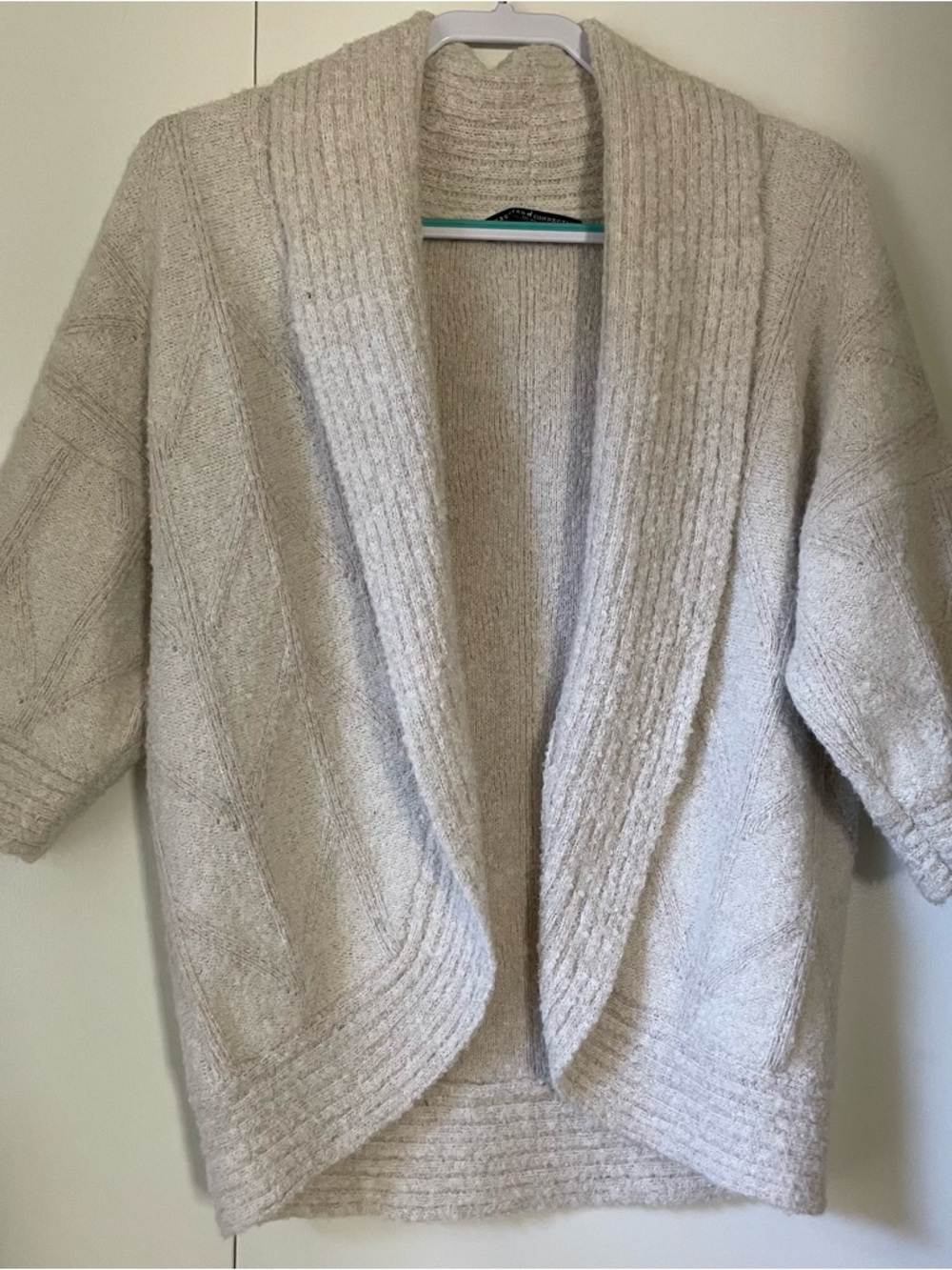 Peruvian Connection Cozy Shawl Collar Cardigan Sweater - Cream, Size Medium